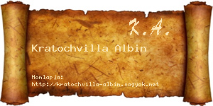 Kratochvilla Albin névjegykártya